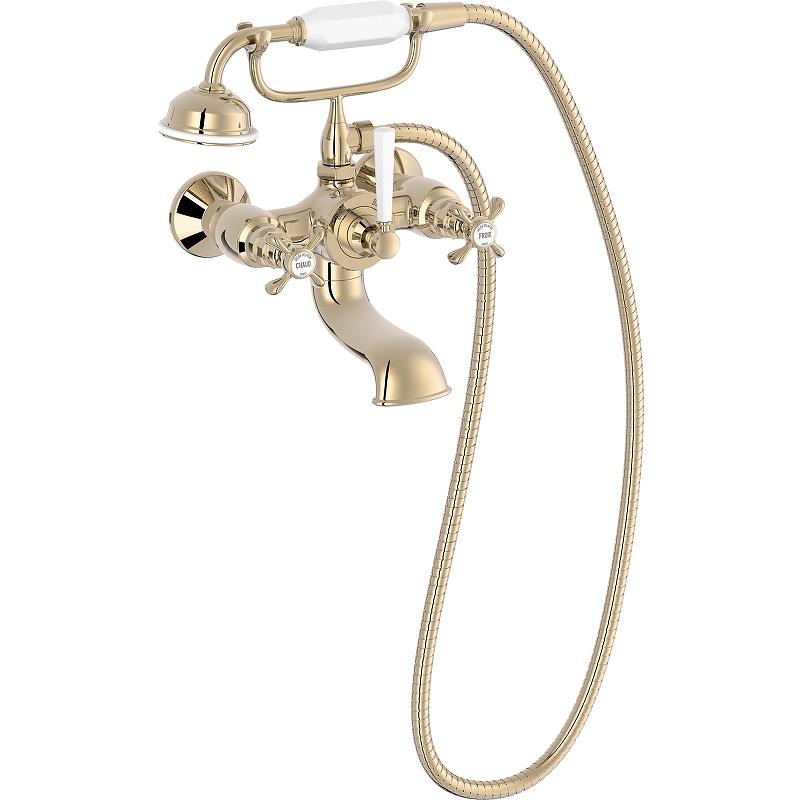 Смеситель для ванны Jacob Delafon Cleo 1889 E24313-BGG (золото/белый)