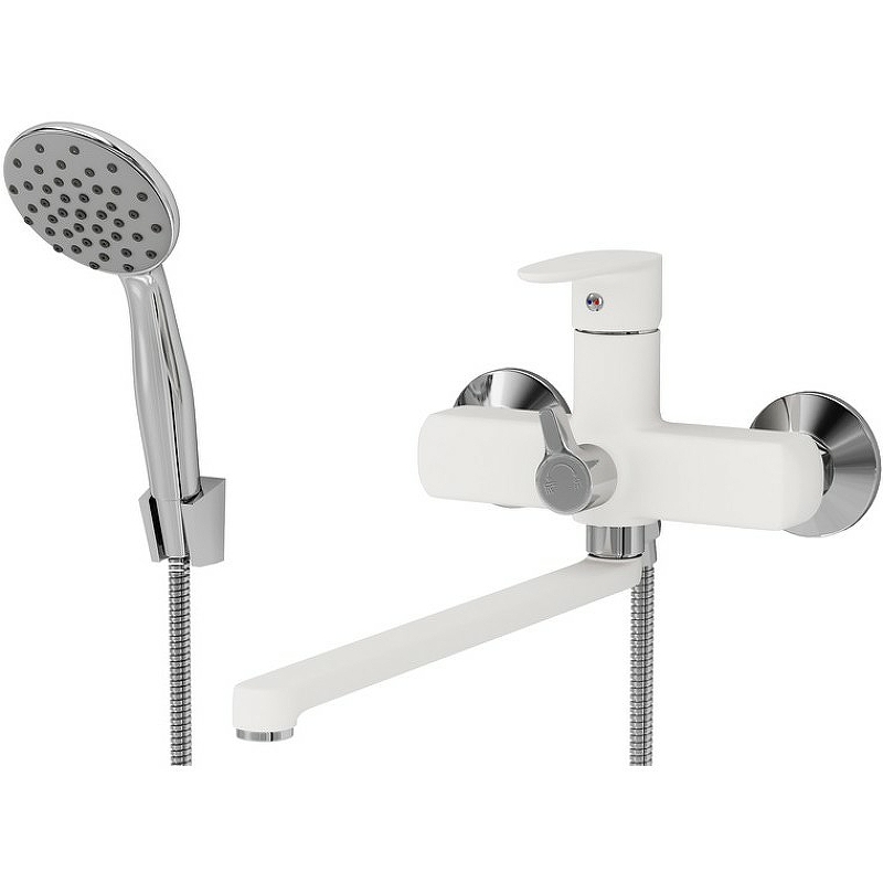 Смеситель для ванны с душем Aringa Rain AR02002WH (белый/хром)