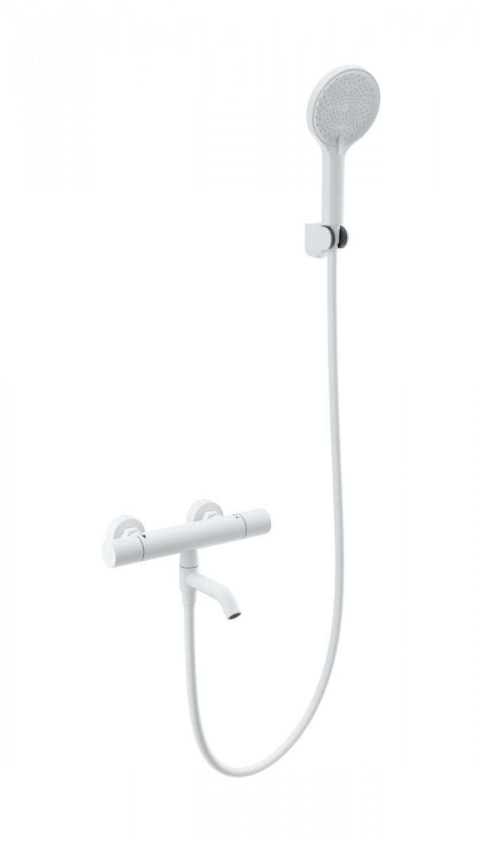 Смеситель для ванны с душем Wonzon & Woghand Inn 1 WW-B3013-A1-MW (белый матовый) с термостатом