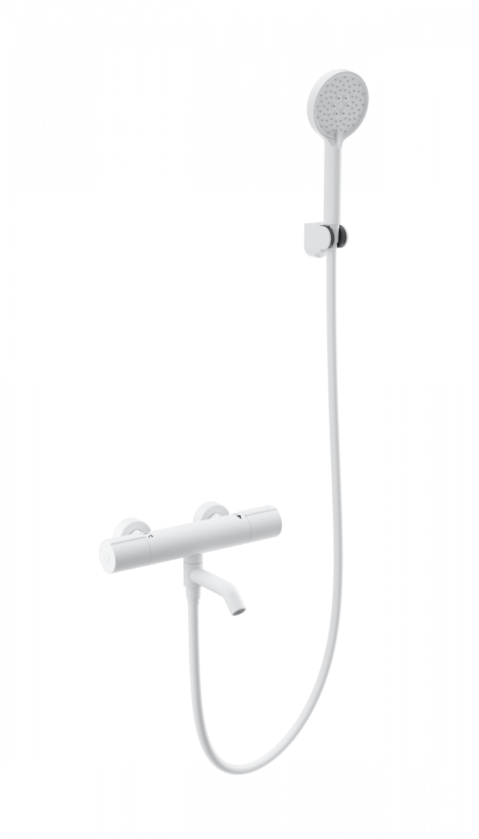 Смеситель для ванны с душем Wonzon & Woghand Inn 2 WW-A2006-A1-MW (белый матовый) с термостатом