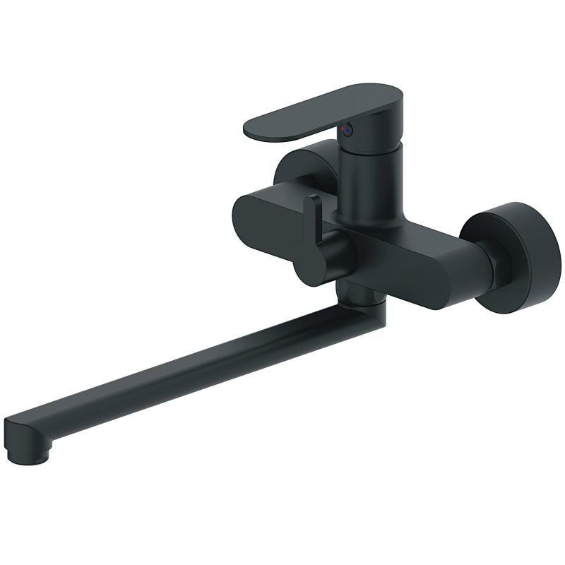 Смеситель для ванны с душем Haiba HB22590-7 (чёрный матовый)