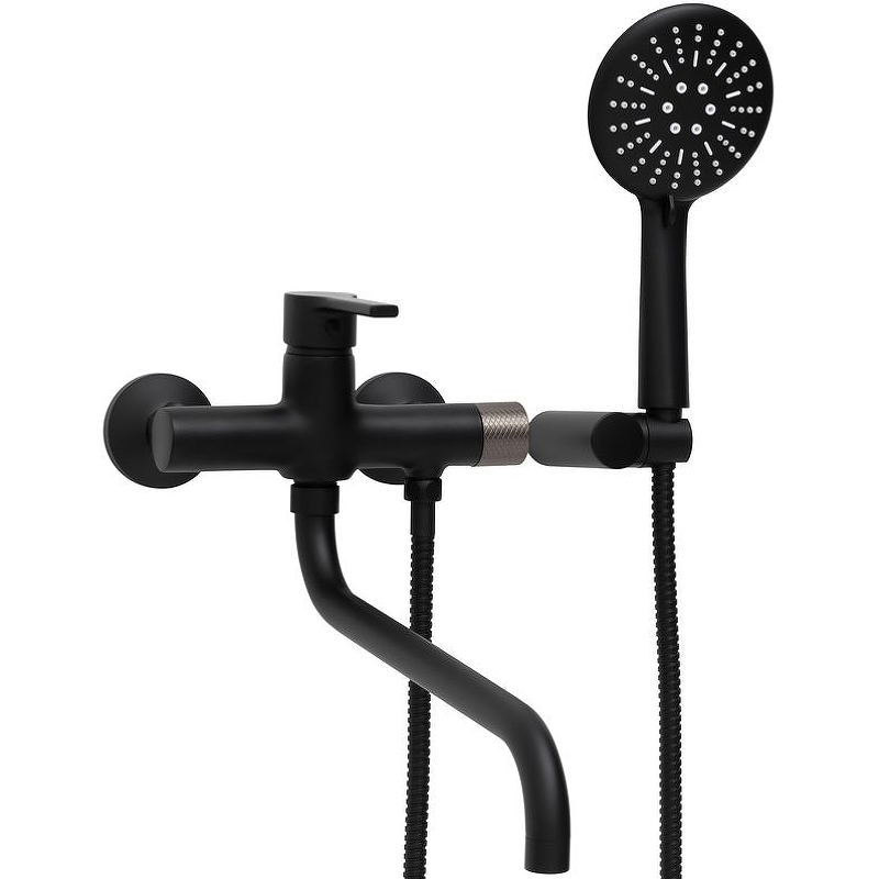 Смеситель для ванны с душем Haiba HB22652-7 (чёрный матовый)