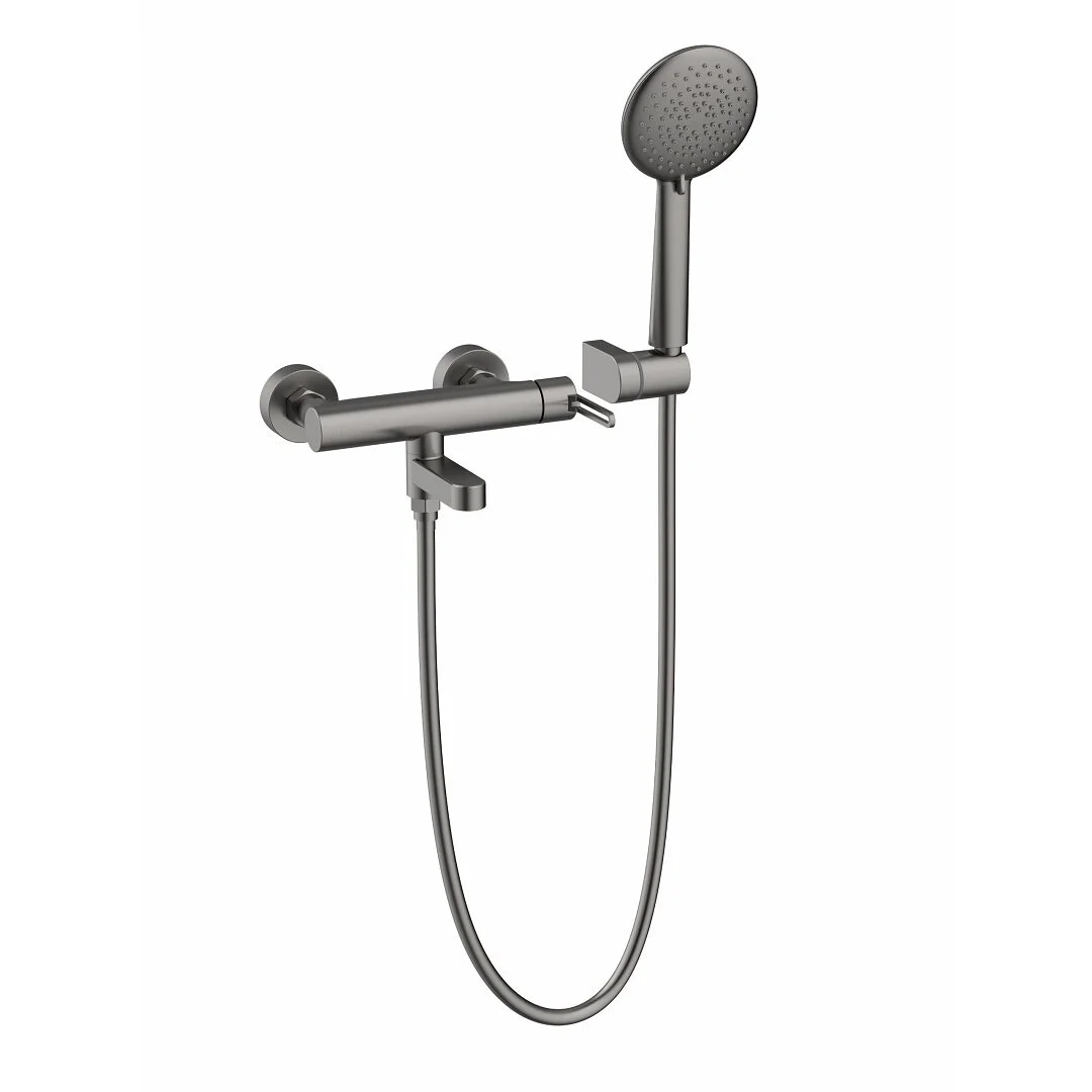 Смеситель для ванны с душем Vincea Rondo VTFW-1R2GM (вороненая сталь)