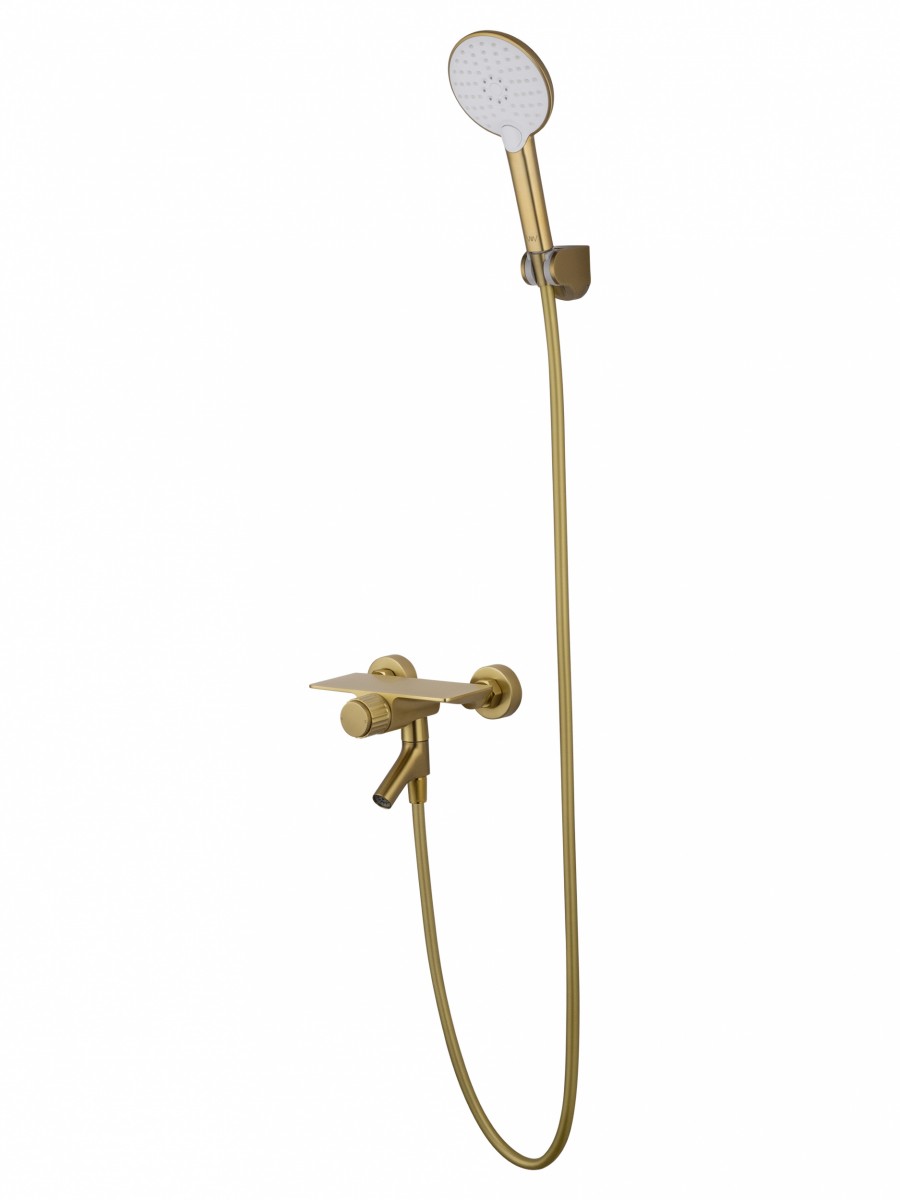 Смеситель для ванны с душем Wonzon & Woghand CLICK WW-FE05L221-BG (брашированное золото)