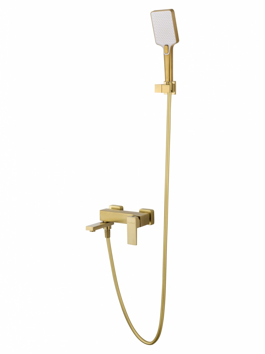 Смеситель для ванны с душем Wonzon & Woghand CUBE 2.0 WW-88037068-BG (брашированное золото)