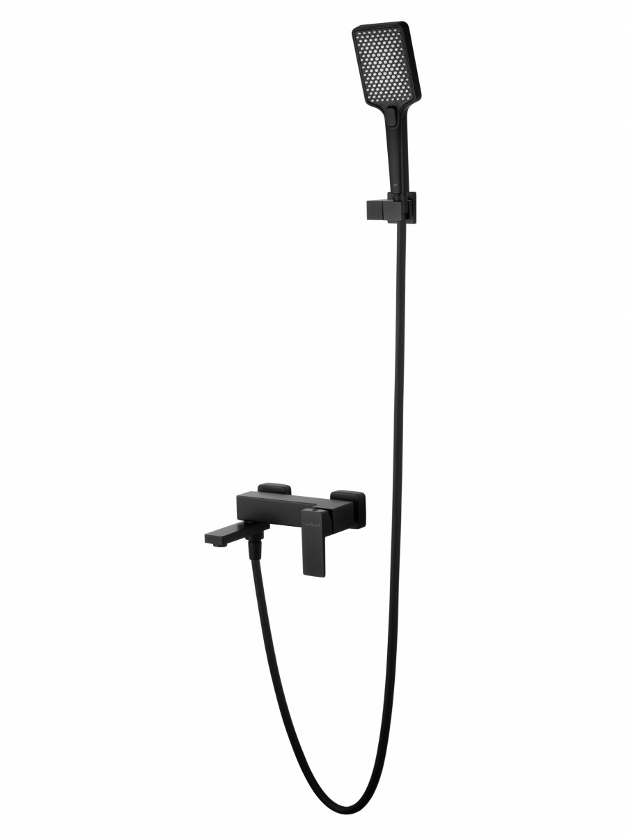 Смеситель для ванны с душем Wonzon & Woghand CUBE 2.0 WW-88037068-MB (чёрный матовый)