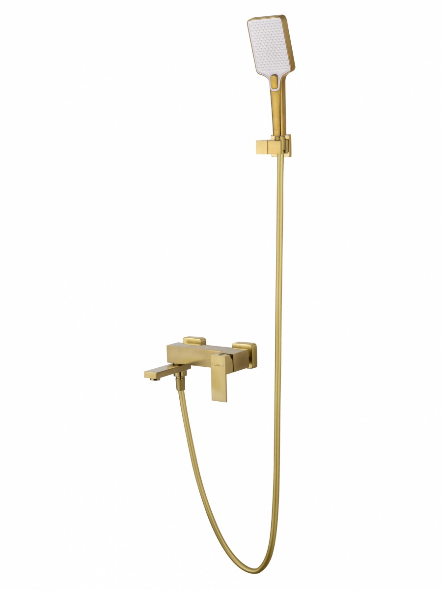 Смеситель для ванны с душем Wonzon & Woghand CUBE WW-88639016-BG (брашированное золото)