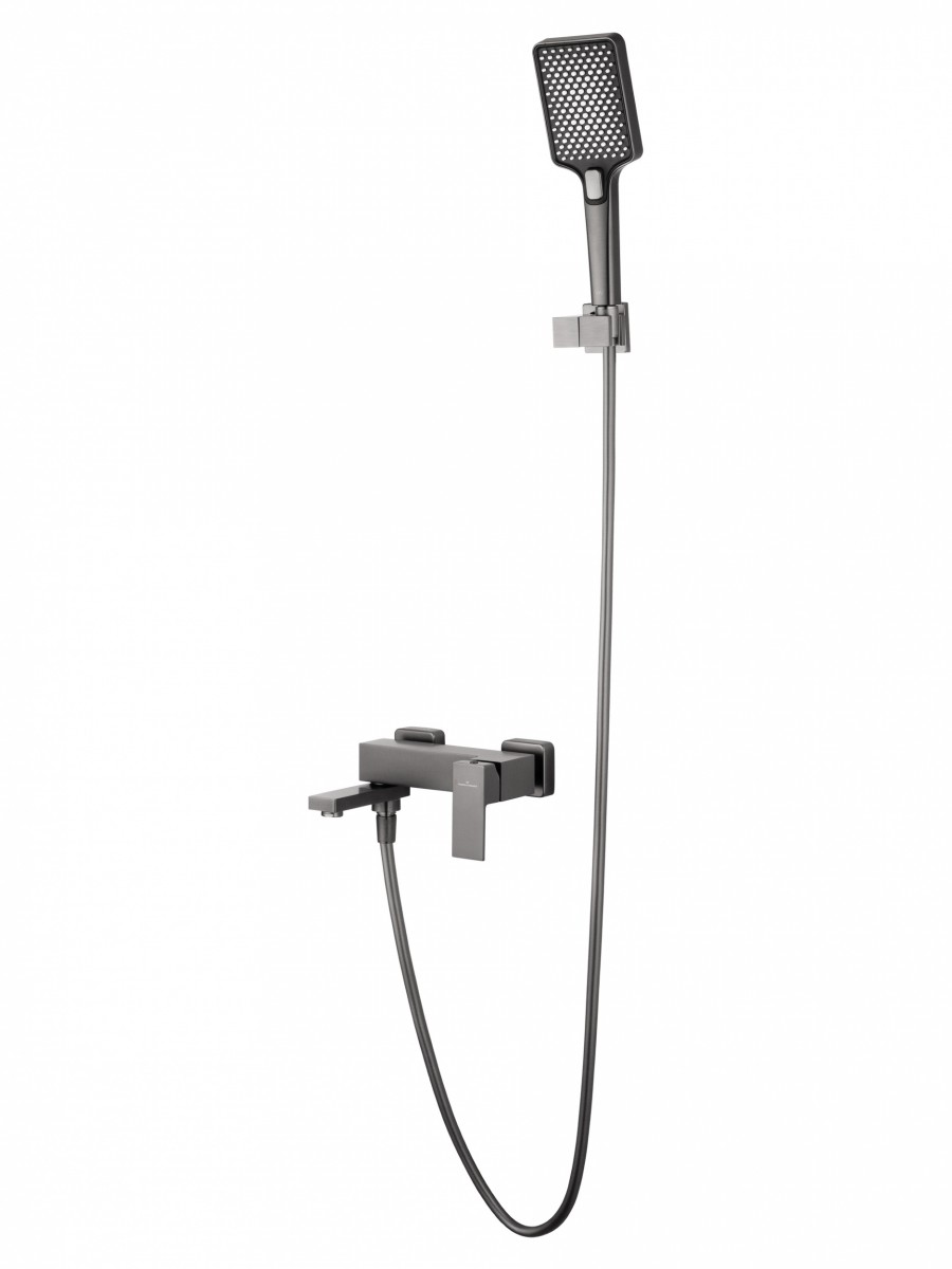 Смеситель для ванны с душем Wonzon & Woghand CUBE WW-88639016-BGM (тёмный графит)