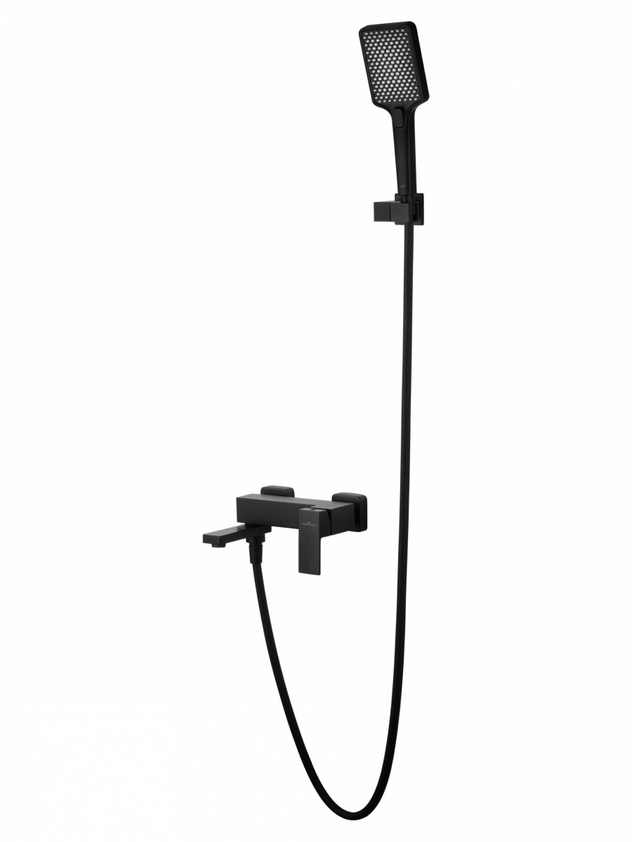 Смеситель для ванны с душем Wonzon & Woghand CUBE WW-88639016-MB (чёрный матовый)