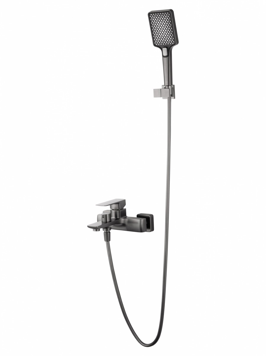 Смеситель для ванны с душем Wonzon & Woghand EDGE WW-88639003A-BGM (тёмный графит)