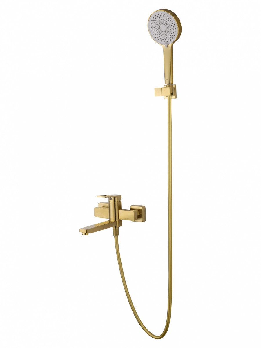 Смеситель для ванны с душем Wonzon & Woghand FRAME  WW-88639010-BG (брашированное золото)