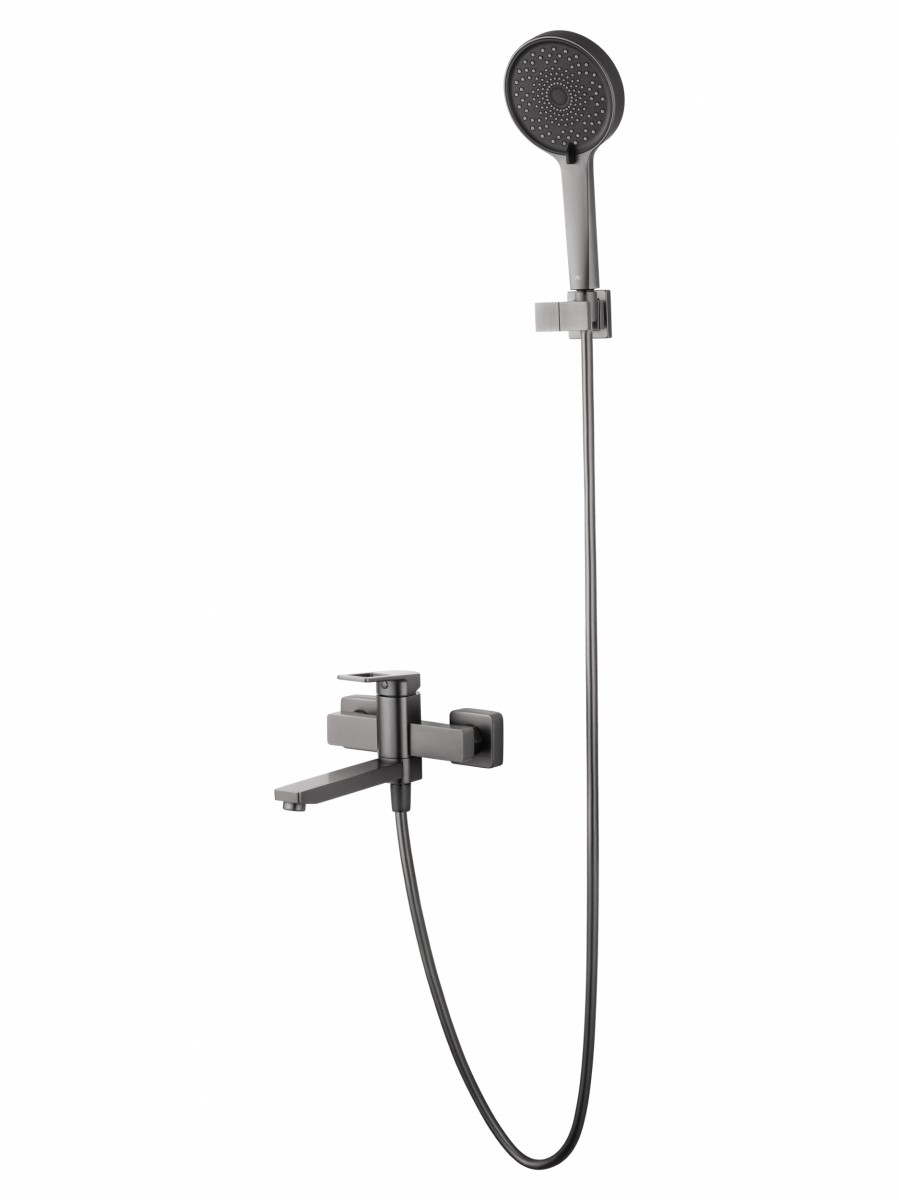 Смеситель для ванны с душем Wonzon & Woghand FRAME WW-88639010-BGM (тёмный графит)