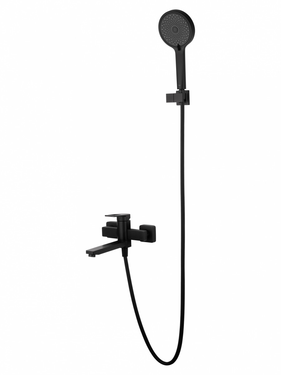 Смеситель для ванны с душем Wonzon & Woghand FRAME WW-88639010-MB (чёрный матовый)