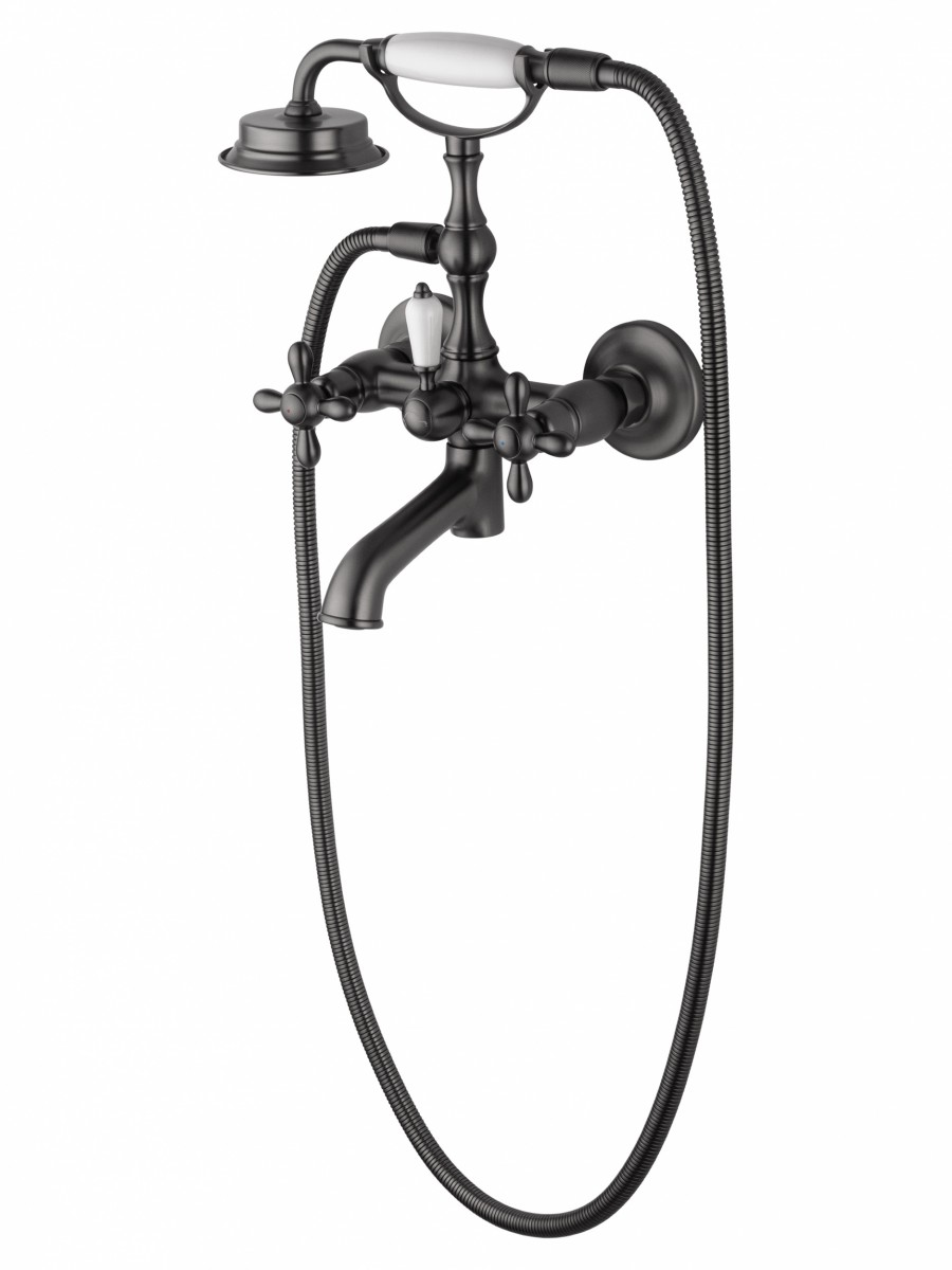 Смеситель для ванны с душем Wonzon & Woghand RETRO WW-88639020-BGM (тёмный графит)