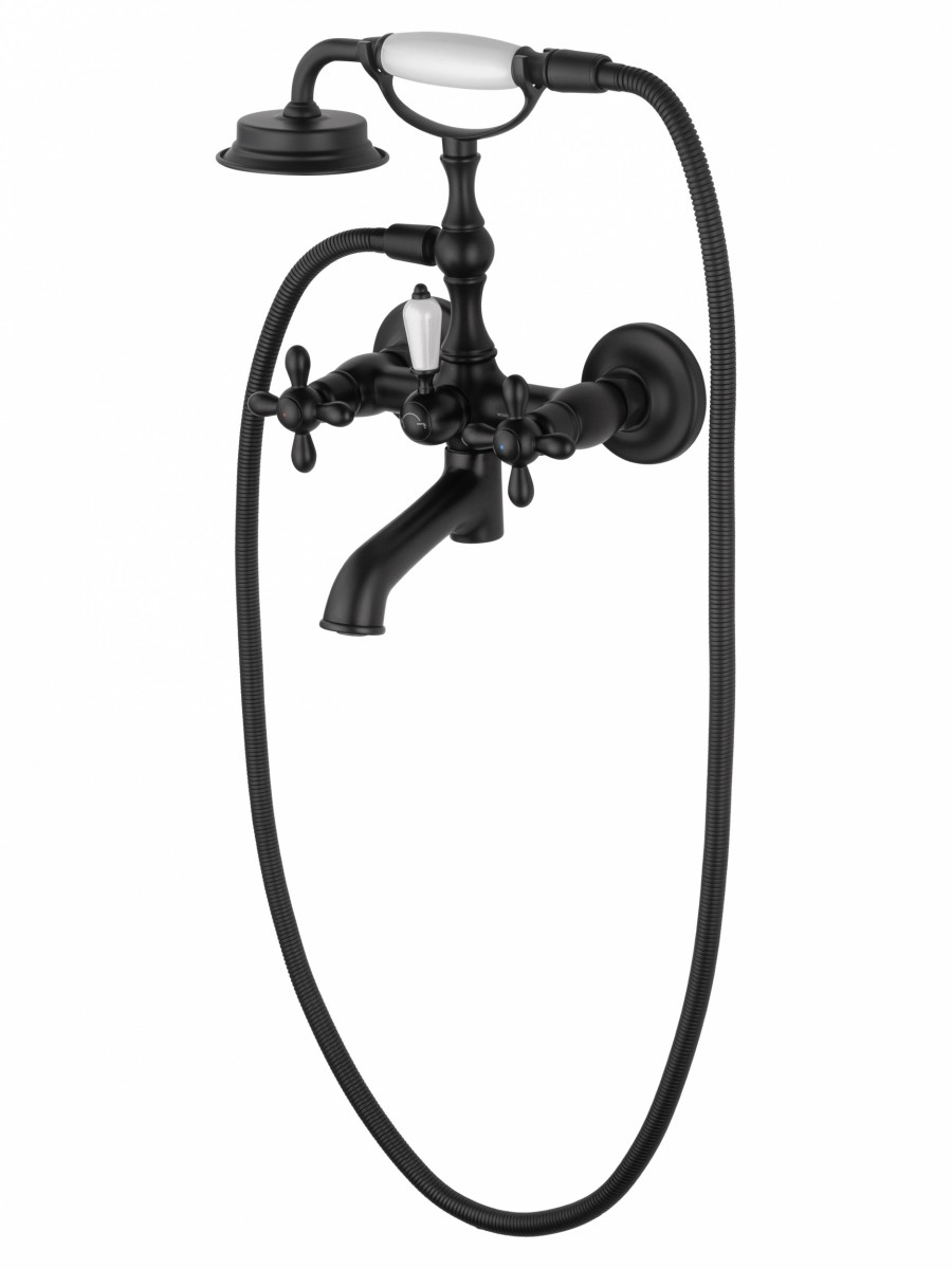 Смеситель для ванны с душем Wonzon & Woghand RETRO WW-88639020-MB (чёрный матовый)