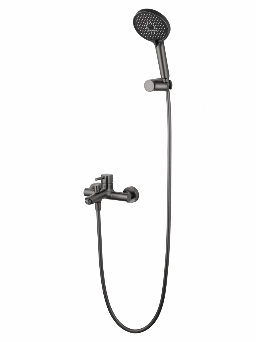 Смеситель для ванны с душем Wonzon & Woghand SOLO WW-639032-1-BGM (тёмный графит)