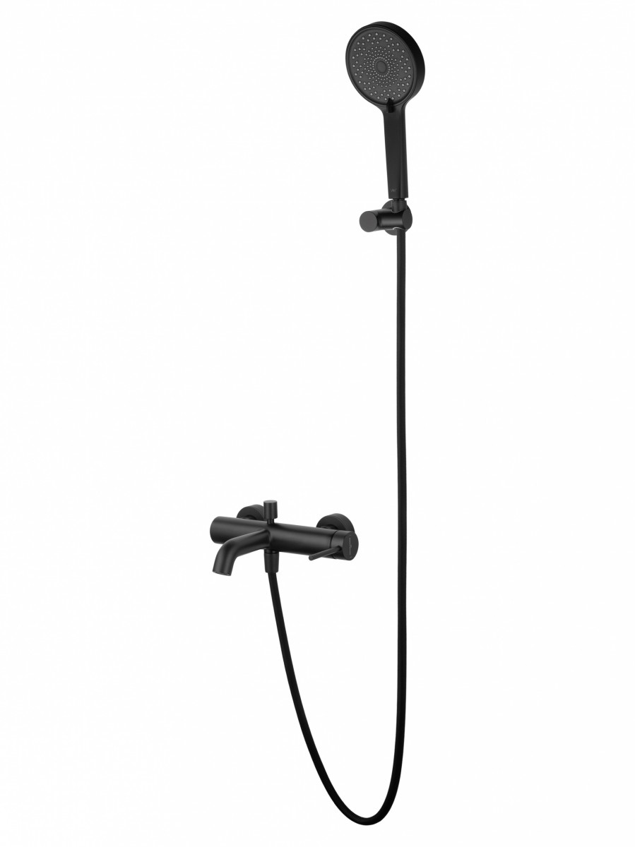 Смеситель для ванны с душем Wonzon & Woghand STICK WW-88639017-MB (чёрный матовый)
