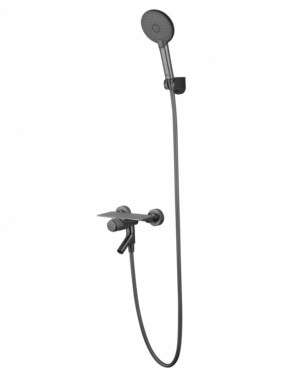 Смеситель для ванны с душем Wonzon & Woghand CLICK WW-FE05L221-BGG (тёмный графит)