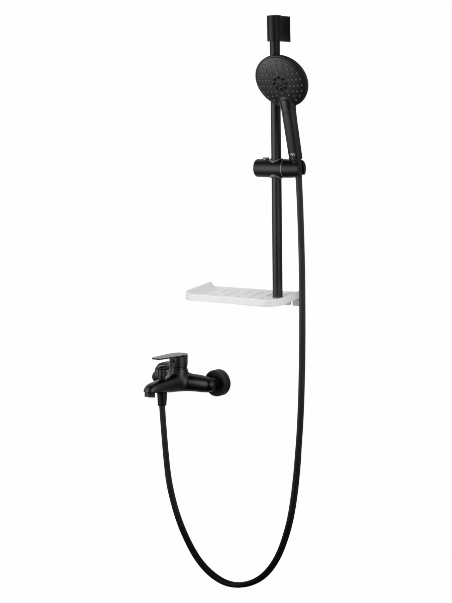 Смеситель для ванны с душем Wonzon & Woghand ALFA WW-AE3201-MB (чёрный матовый)