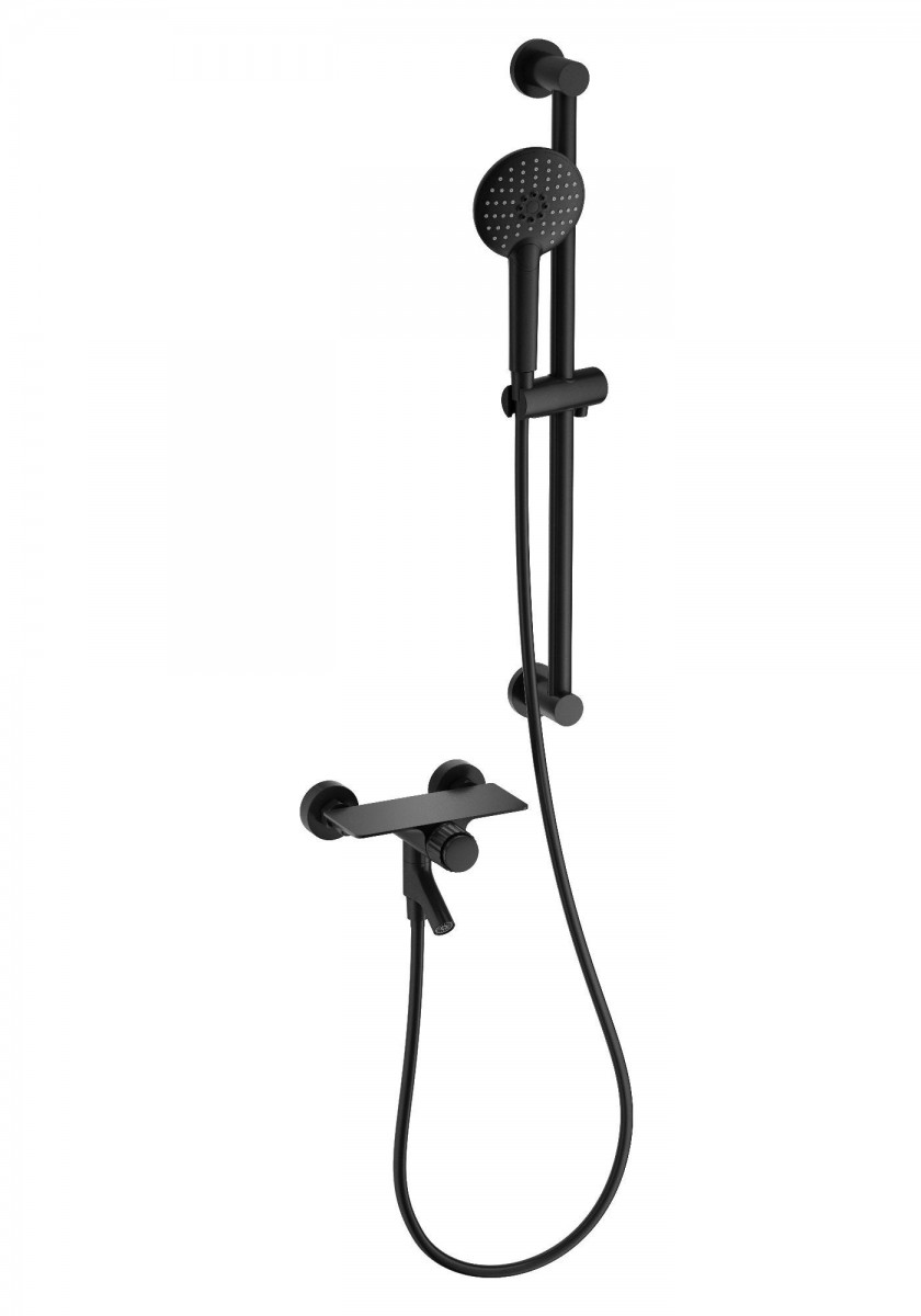 Смеситель для ванны с душем Wonzon & Woghand Click WW-FE05L222-MB (чёрный матовый)