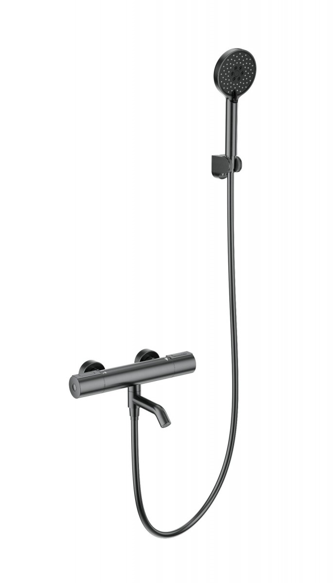 Смеситель для ванны с душем Wonzon & Woghand Inn 2 WW-A2006-A1-BGG (тёмный графит) с термостатом