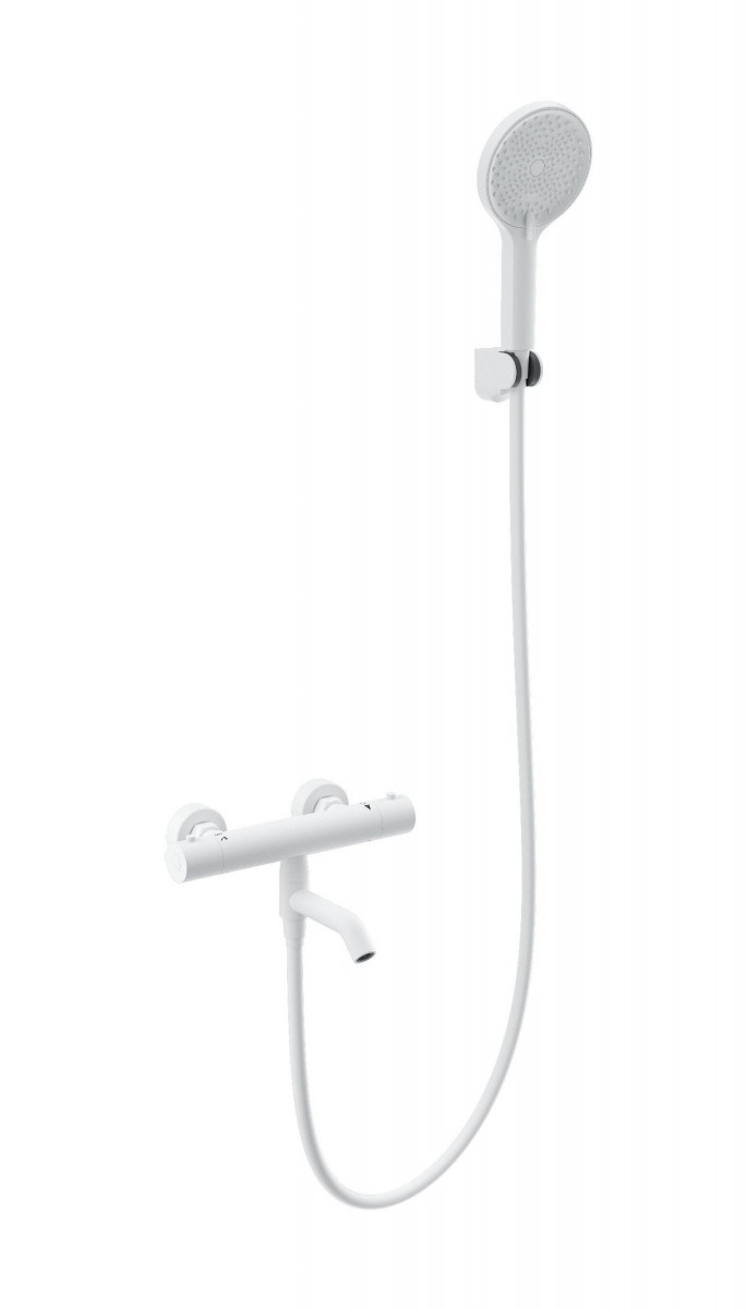 Смеситель для ванны с душем Wonzon & Woghand Inn 3 WW-B2065-A1-MW (белый матовый) с термостатом