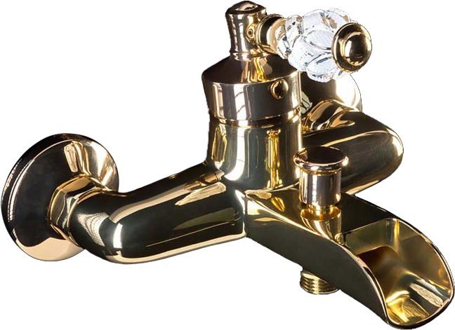 Смеситель для ванны с душем Boheme Vogue Crystal 213-CRST (золото)