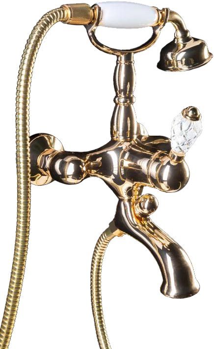 Смеситель для ванны с душем Boheme Crystal 283-CRST (золото)