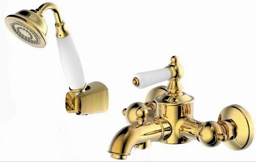 Смеситель для ванны с душем Bravat Art  F675109G-B (золото)