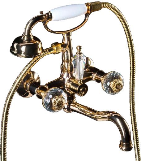 Смеситель для ванны с душем Boheme Flora 293-FL (золото)