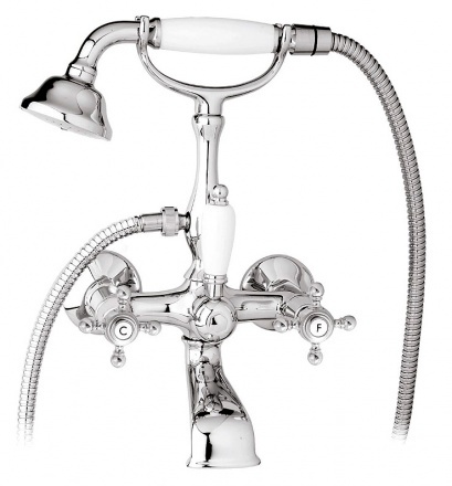 Смеситель для ванны с душем Cezares GOLF-VD-01 (хром/белый)