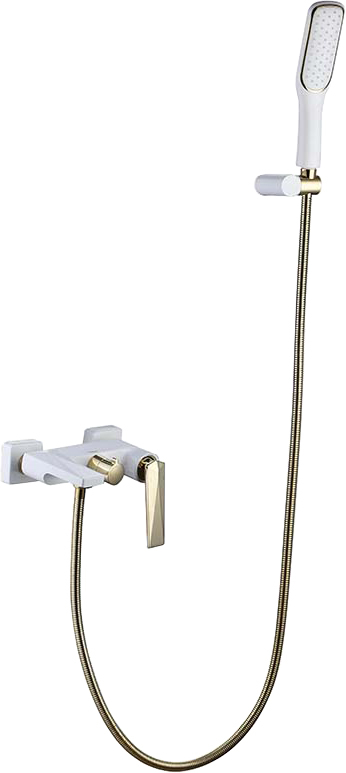 Смеситель для ванны с душем Boheme Venturo 383-W (белый/золото)