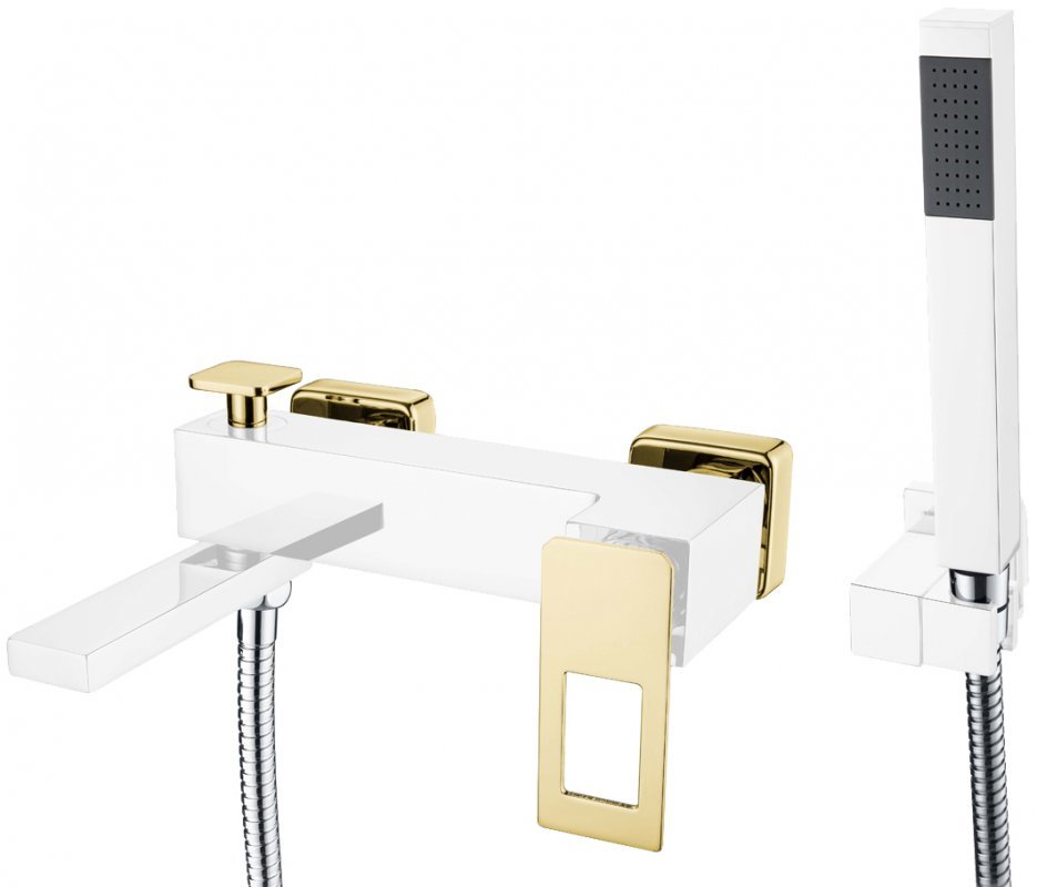 Смеситель для ванны с душем Boheme Q (хром-золото) 143-CRG
