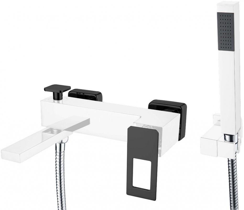 Смеситель для ванны с душем Boheme Q (хром-черный) 143-CRB