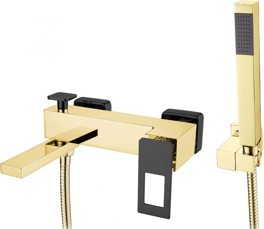 Смеситель для ванны с душем Boheme Q (золото-черный) 143-GB