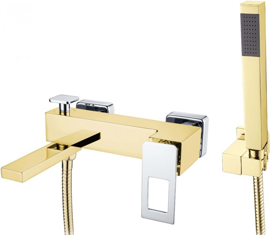 Смеситель для ванны с душем Boheme Q (золото-хром) 143-GCR