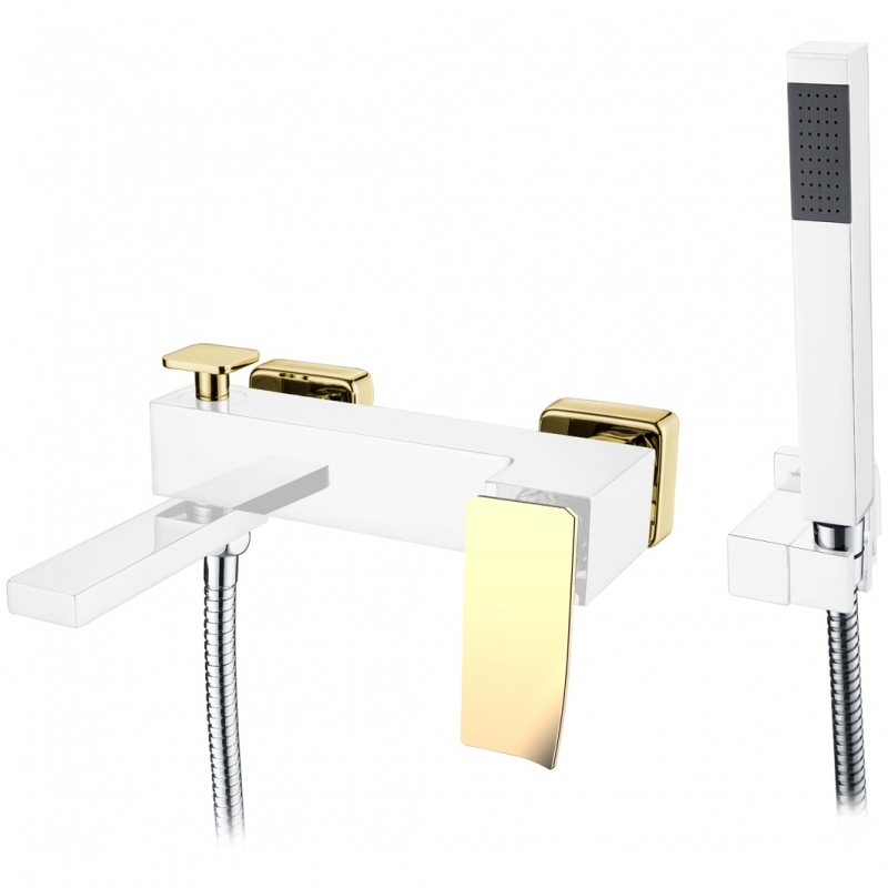 Смеситель для ванны и душа Boheme Q (хром-золото) 143-CRG.2