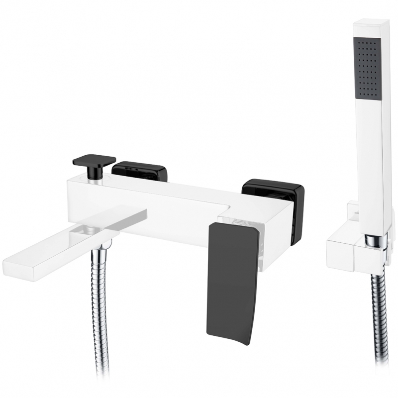 Смеситель для ванны и душа Boheme Q (хром-черный) 143-CRB.2