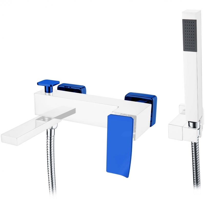 Смеситель для ванны и душа Boheme Q (хром-синий) 143-CRUV.2