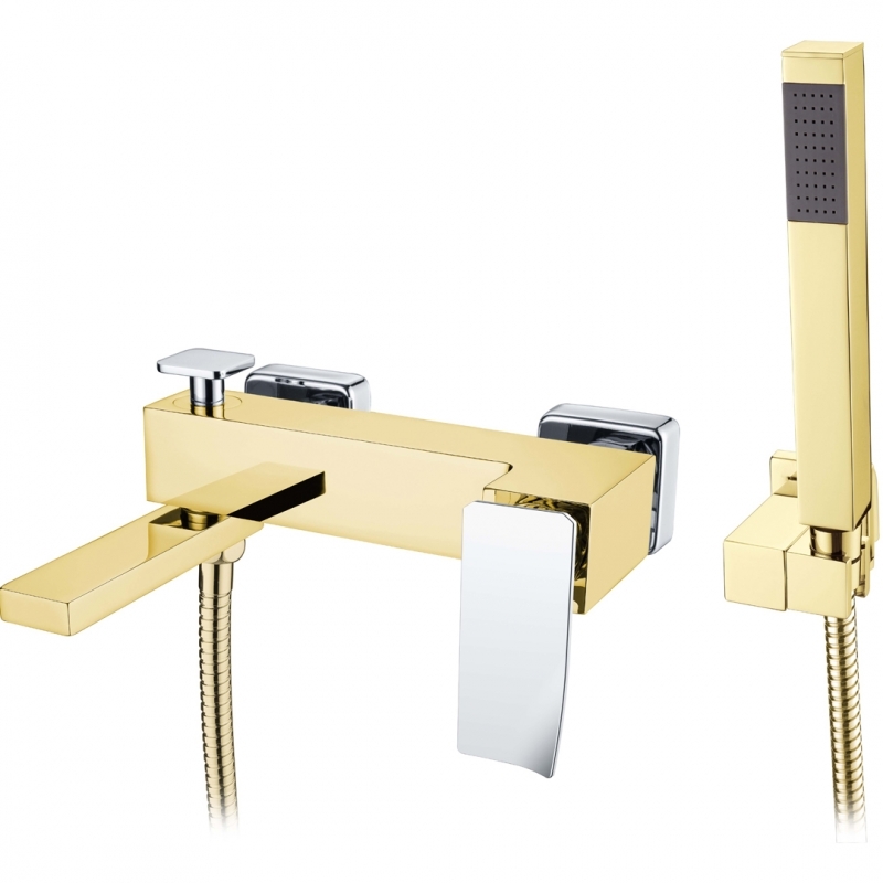 Смеситель для ванны и душа Boheme Q (золото-хром) 143-GCR.2