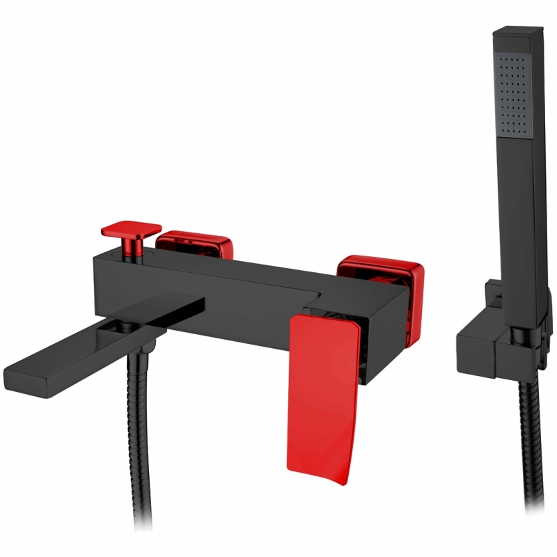 Смеситель для ванны и душа Boheme Q (ченый-красный) 143-BR.2