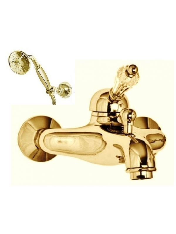 Смеситель для ванны с душем Cezares VINTAGE-VDM-03/24-Sw (золото 24 карат)