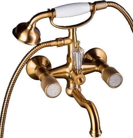Смеситель для ванны с душем Boheme Royal Cristal 313-Royal/CRST (бронза)