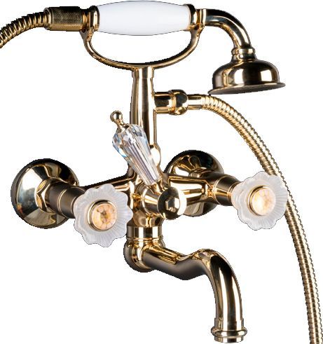 Смеситель для ванны с душем Boheme Camelia 293-Camelia (золото)