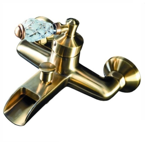 Смеситель для ванны и душа Boheme Vogue Crystal 203-CRST (бронза)