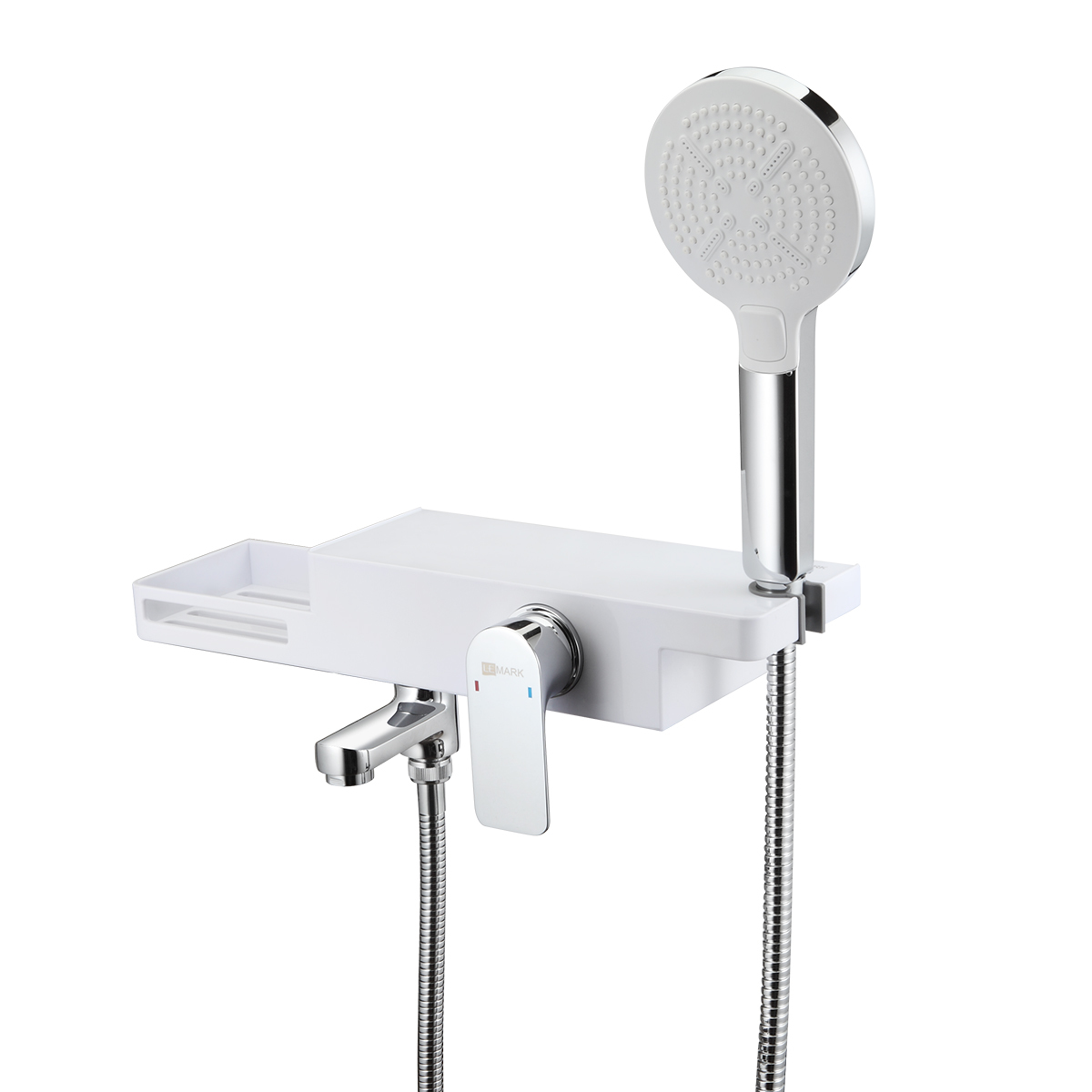 Смеситель для ванны Lemark Unibox LM6914CW (хром/белый)