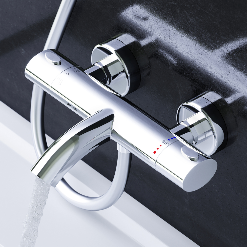 Смеситель термостатический для ванны АМ.РМ Sense F7550064 (хром)