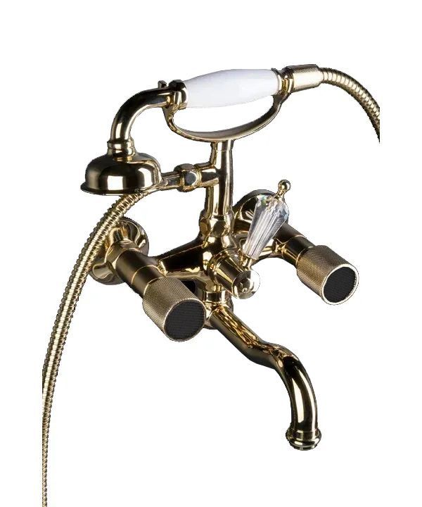 Смеситель для ванны с душем Boheme Royal Cristal 293-Royal/CRST black (золото)