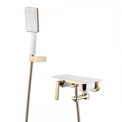 Смеситель для ванны Lemark Mista LM6414WG (белый/золото)