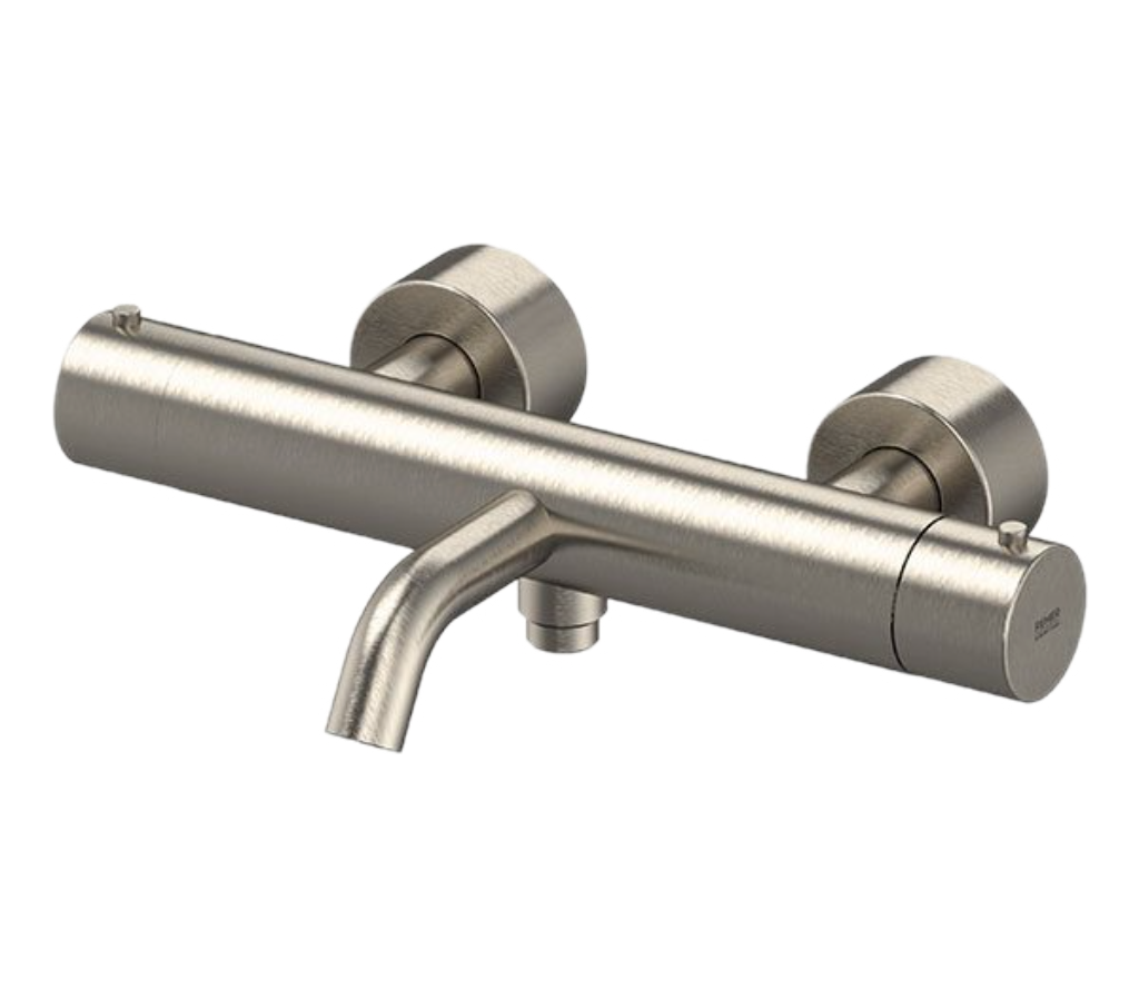 Смеситель для ванны Remer X Style INOX SSXT05 (нержавеющая сталь матовая) с термостатом